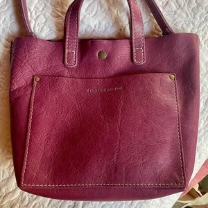 Portland Leather Mini Cross body tote Almost Perfect Classic Boysenberry color